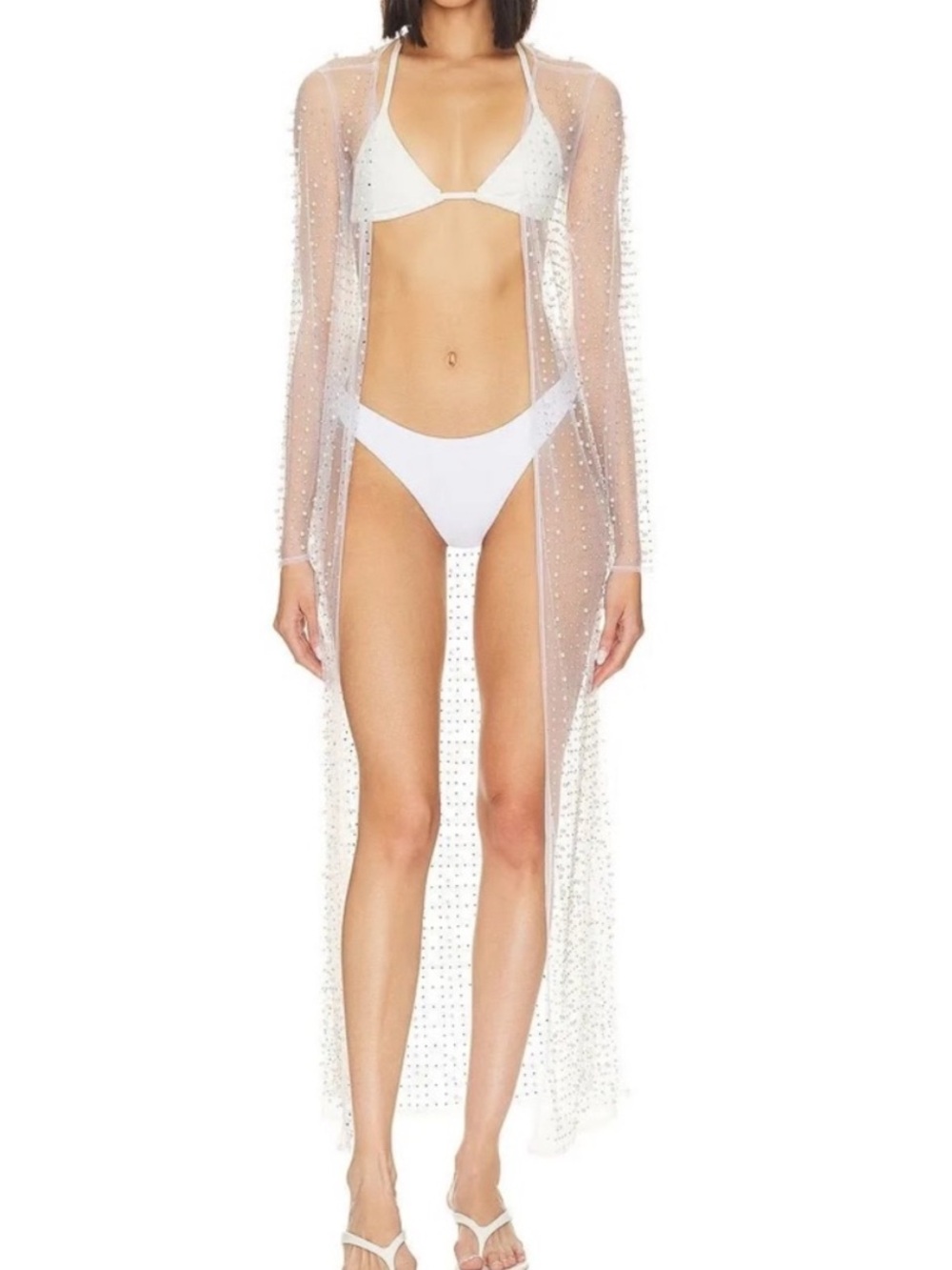 Beach bunny Late Nights Pearl Mesh Cardigan